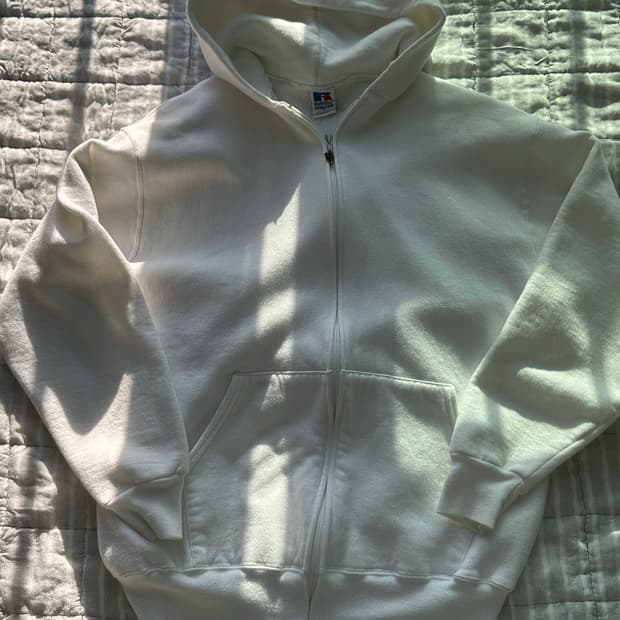 [L] 90s 빈티지 러셀 후드집업 화이트
