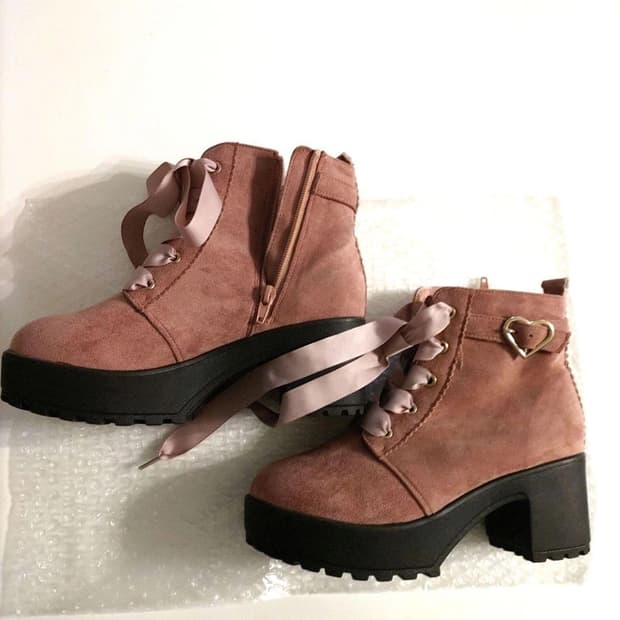 리즈리사 고전 리본 부츠 구두 라떼갸루