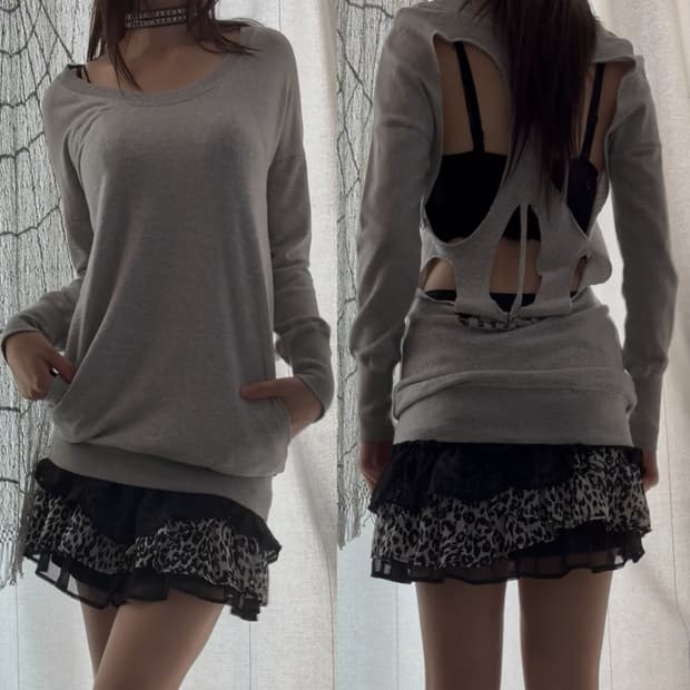 33 le♡pard kangkang mini skirt