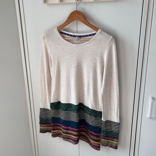 Cube sugar 패턴 레이어드 롱 슬리브