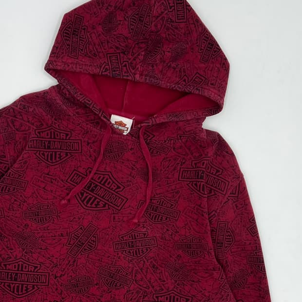 할리 데이비슨 풀 프린팅 후드티
