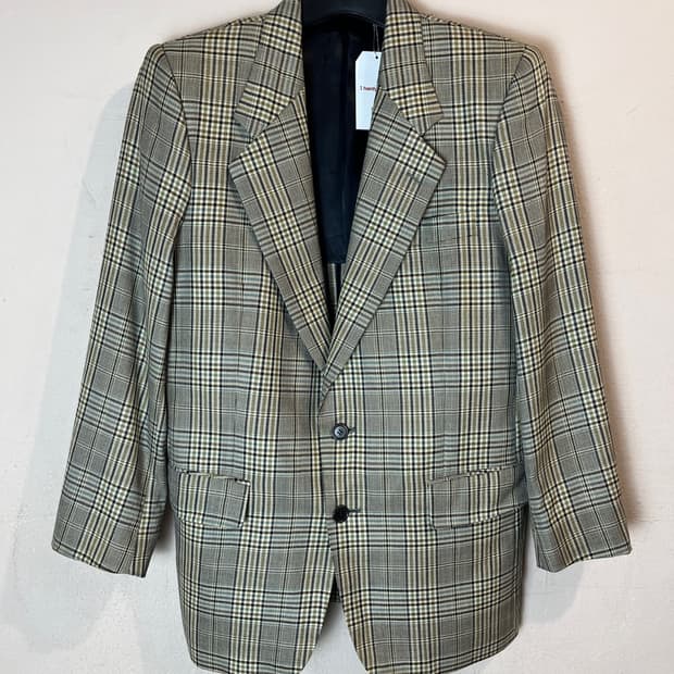 YSL 체크 싱글 브레스트 블레이저