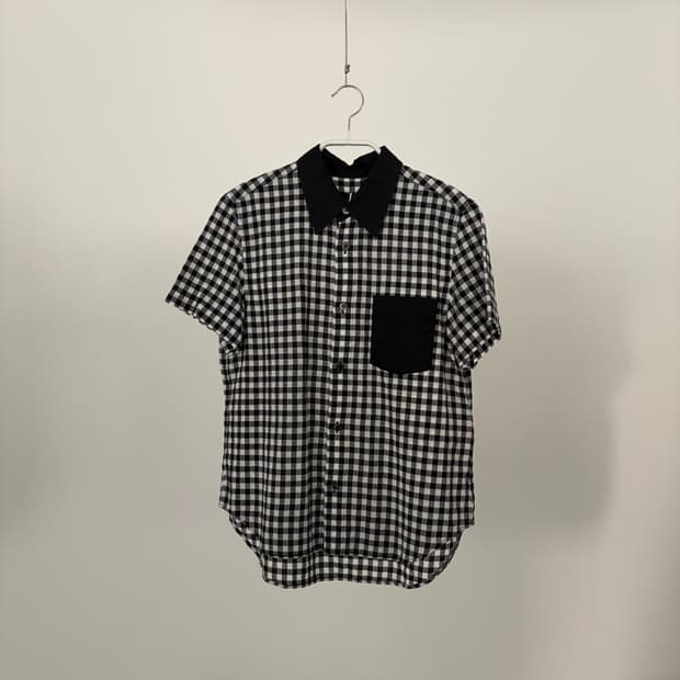 Gingham Check Pocket Detail Blouse