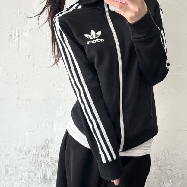 Adidas 아디다스 블랙컬러 안감 레오파드 유로파 트랙탑