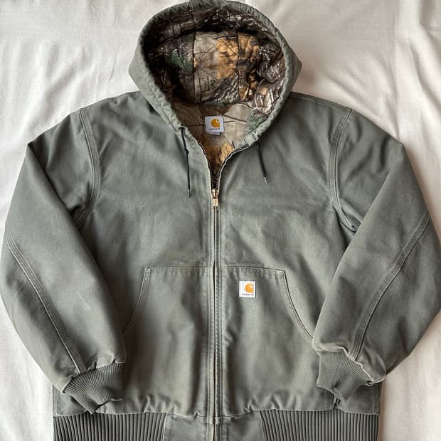 칼하트 올리브그린 액티브 카모 후드 자켓 L