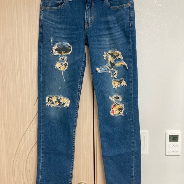 리바이스 511 데미지 리페어 데님팬츠 W30     (새상품)