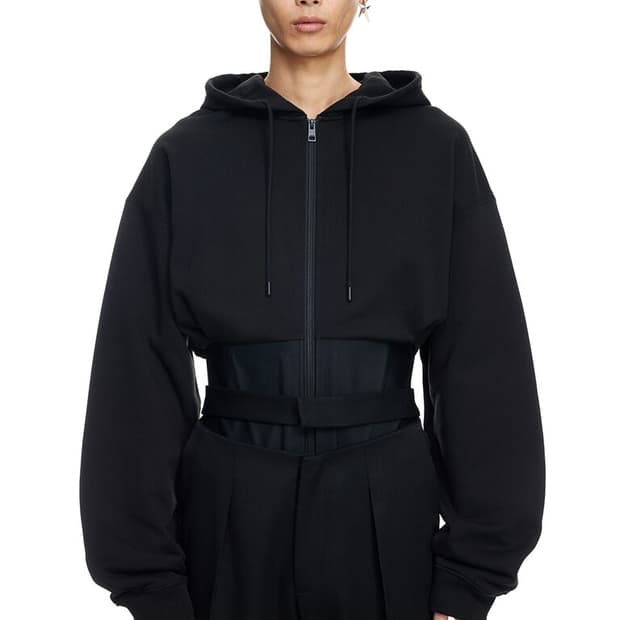 XL 새상품 뮈글러 X H&M 코르셋웨이스트 후드 집업