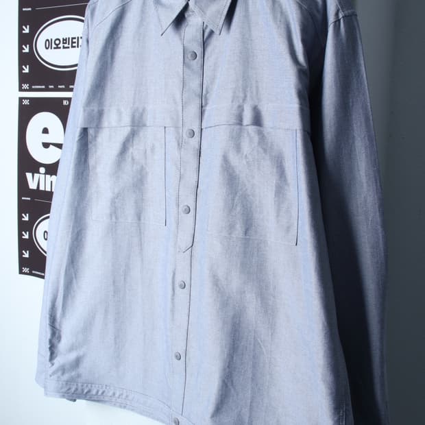 (XL-2XL) 레노마 셔츠 남방 새상품 포켓 무지 그레이-H34978