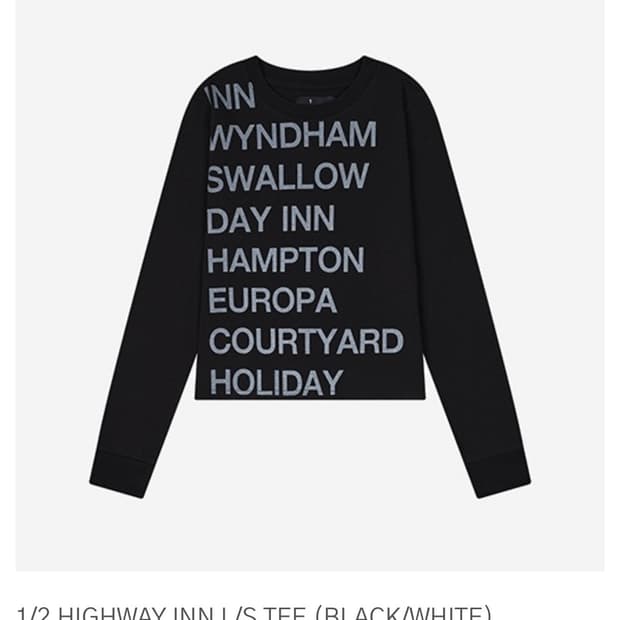 사파리스팟 1/2 HIGHWAY INN L/S TEE (BLACK/WHI