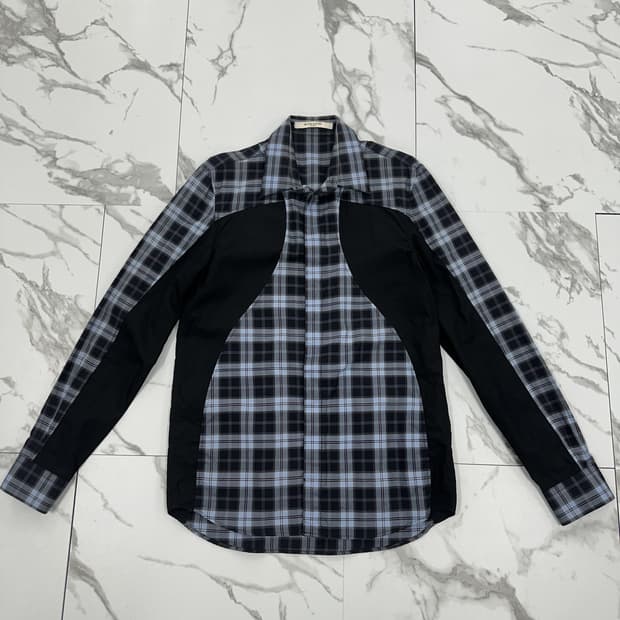 지방시 체크 배색 셔츠