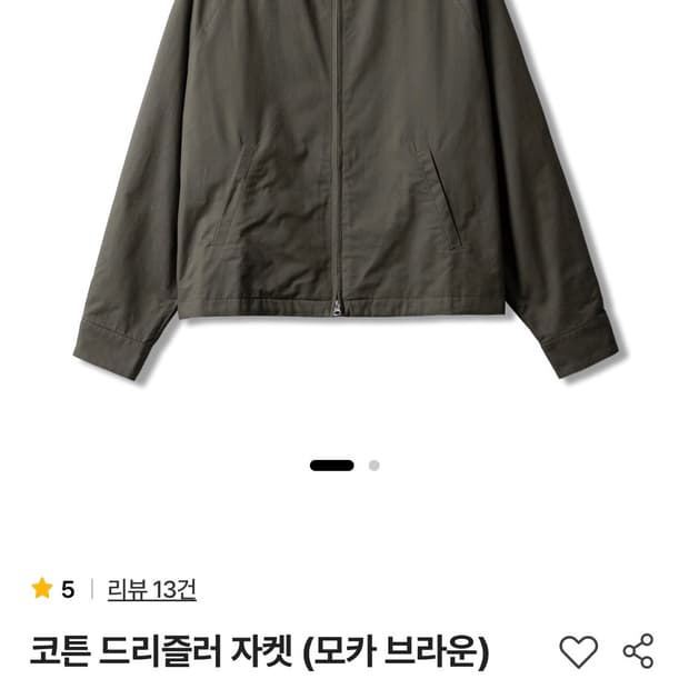 새상품) 스테디에브리웨어 코튼 드리즐러 자켓