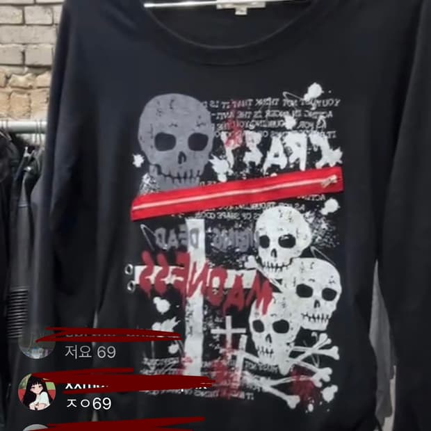 펑크 해골 롱슬리브