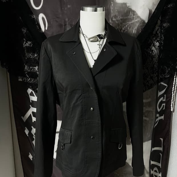 Black Vintage Gothic detail Jacket 헬무트랭
