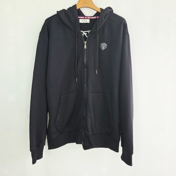 [ED HARDY] 에드하디 블랙 후드집업 레터링 자켓 XL