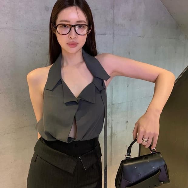LCDC PINSTRIPED LAYERED WAIST LONG SKIRT