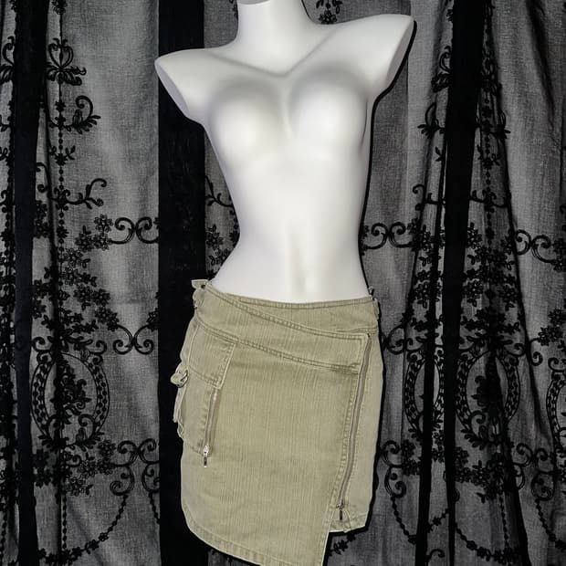 washed light green skirt