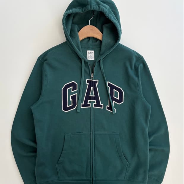 Gap 갭 그린컬러 로고 후드집업