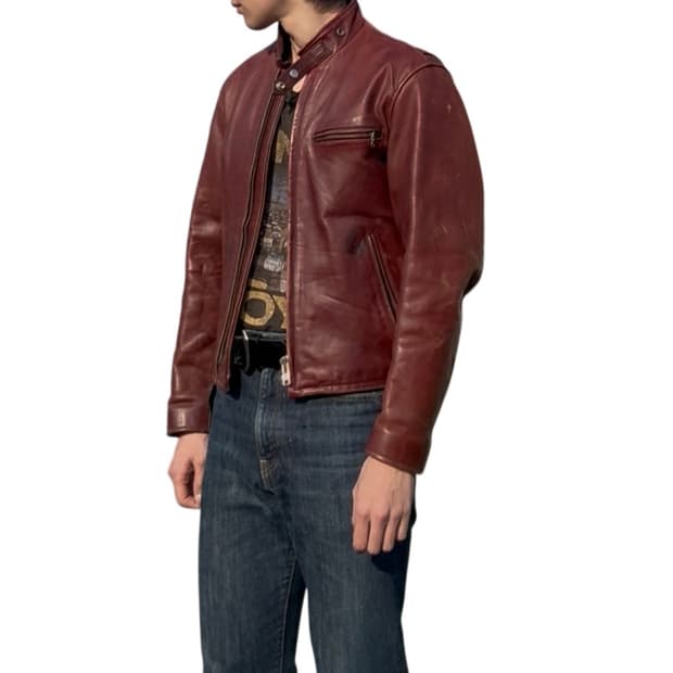 RBC 스티어하이드 카페레이서 크롭 레더 자켓 36 라이더자켓