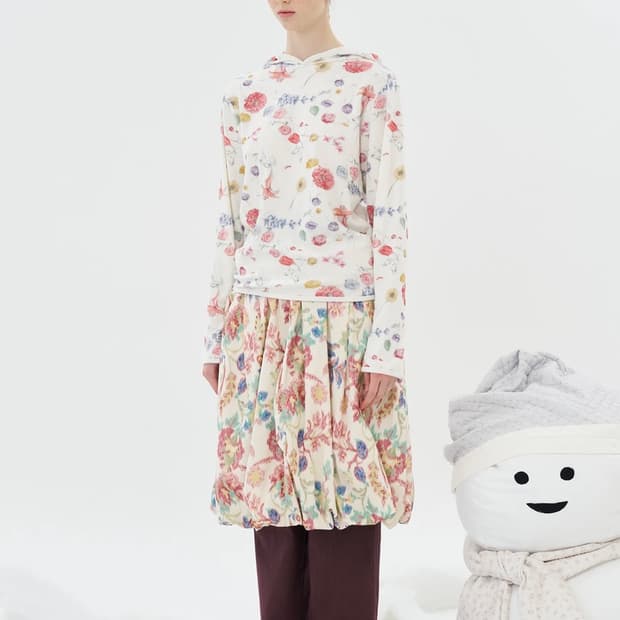 페스토 FLORAL BALLOON SKIRT APPLE