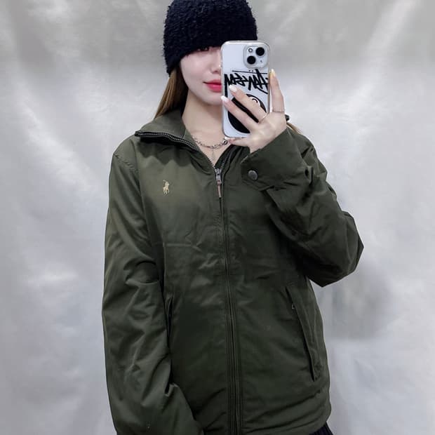 폴로 랄프로렌 카키 포니 폴리쉘 자켓 