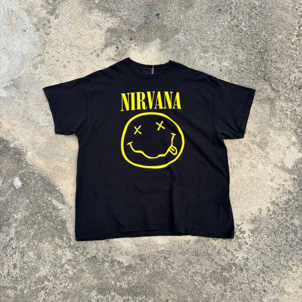 NIRVANA 너바나 빈티지 오피셜 스마일로고 반팔티 2XL