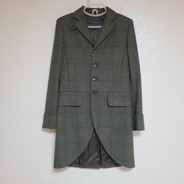 (S 새제품) 폴로 랄프로렌 여성 울 트위드 테일러드 싱글 코트