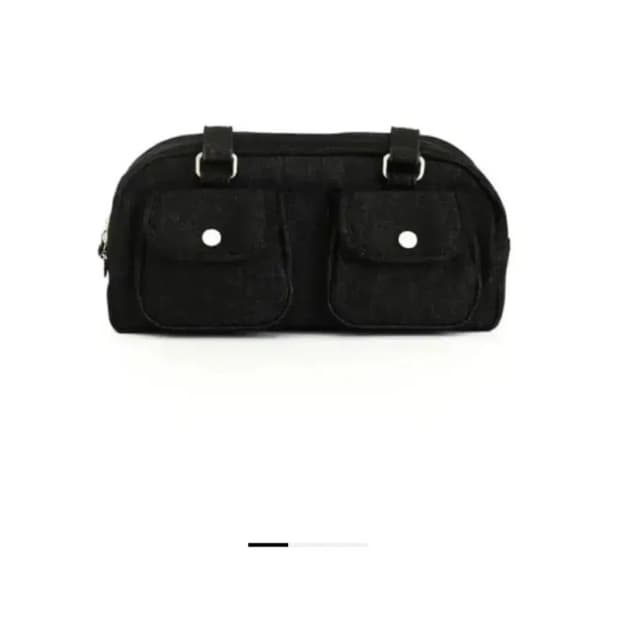 큘 가방 포켓백 블랙 데님