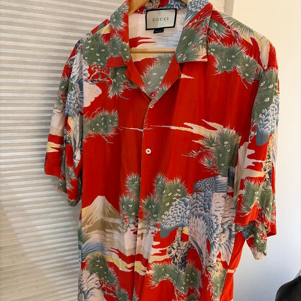 구찌 일본화 반팔 셔츠 46 