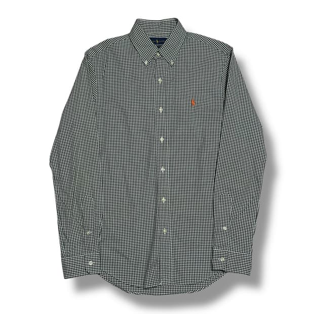 Polo Ralph Lauren 슬림핏 그린 깅엄 체크 포플린 셔츠