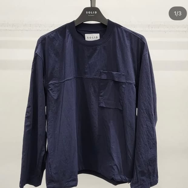 [새상품급] 솔리드옴므 나일론 풀오버 네이비 46