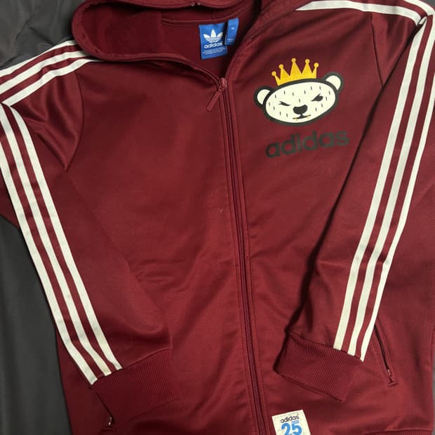 아디다스 니고베어 25주년 후드 져지 버건디 100