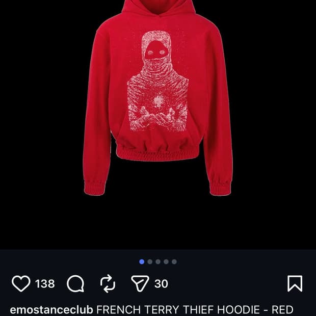 에모스탠스클럽 프렌치 테리 후디 레드