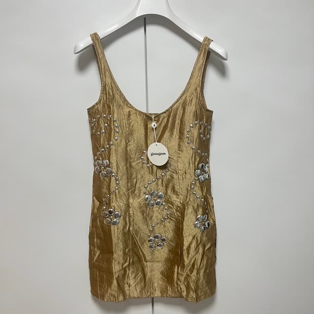 [XS]기마구아스 Claude 스터드 미니 드레스/메탈릭