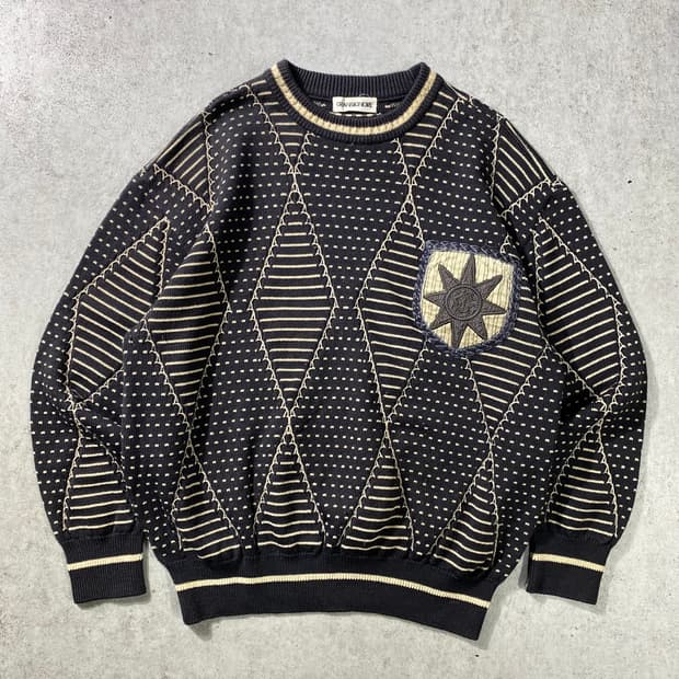 [L] 90s GRANSIGNORE 메이드 인 재팬 에스닉 울 니트