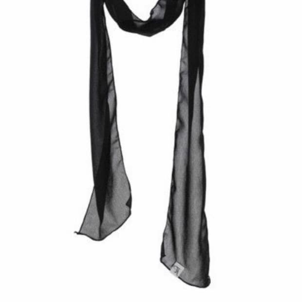 쓰리타임즈 쉬폰 머플러 블랙