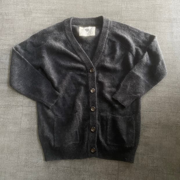 일본빈티지 Withkm 올드스쿨아메카지 시골너드남 니트가디건