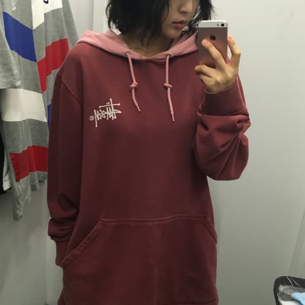 스투시 투톤 후드티