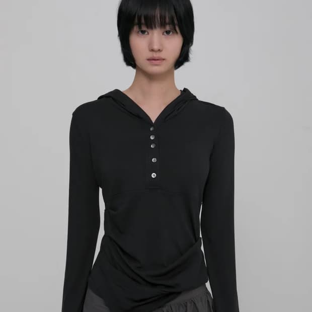 플레어업 FLAREUP Asymmetrical Draped Hoodie