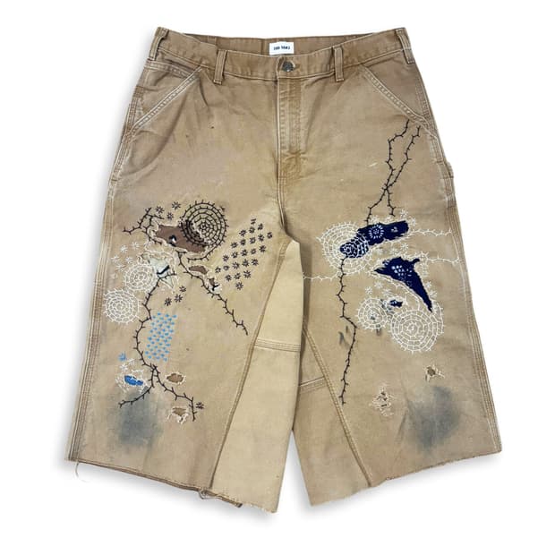 Carhartt Boro Sashiko Distressed Shorts