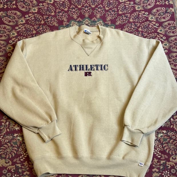 90's 러셀 애슬레틱 스웻 셔츠 베이지 XL size