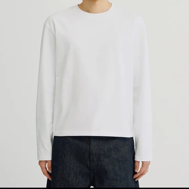 흰색 크롭 롱스리브 M