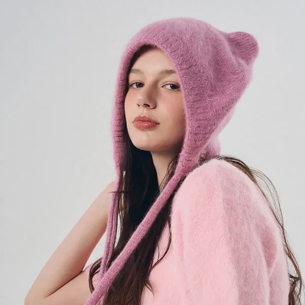 다나버튼 래빗 퍼 무드팝 캣 햇