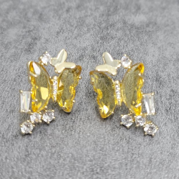 crystal butterfly earrings