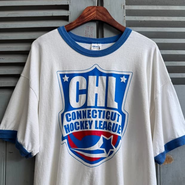 [XL]USA 빈티지 CHL 하키 리그 링거 티셔츠