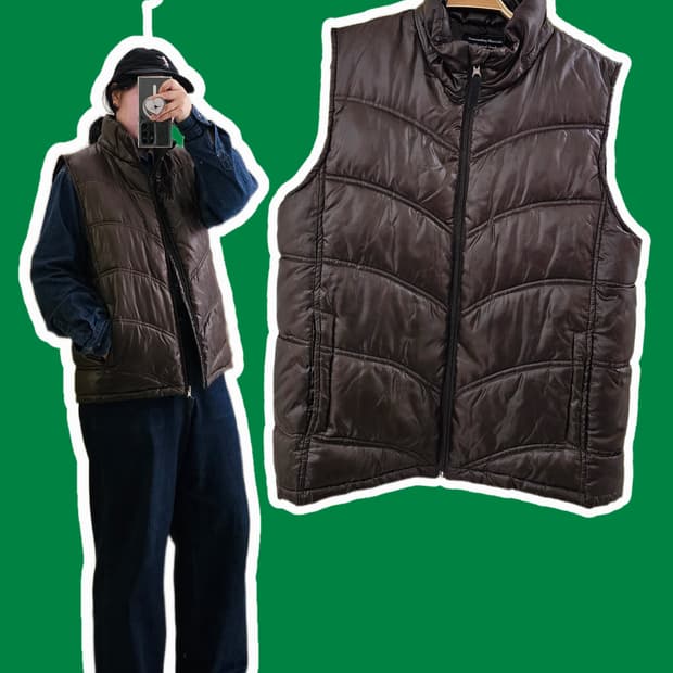 Japan original outdoor 초코브라운 패딩조끼