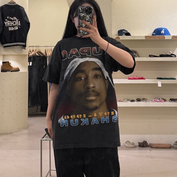 빈티지 투팍 샤커 프린팅 반팔티셔츠 U1264