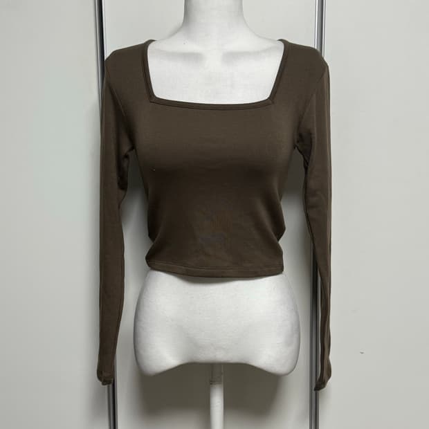 속기모 스퀘어넥 티셔츠 