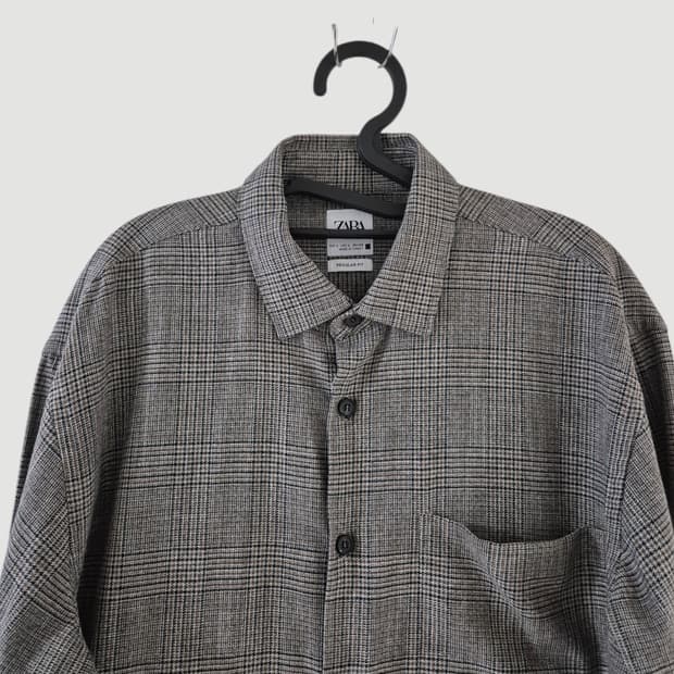 [100~105]자라 빈티지 긴팔 체크셔츠 Men