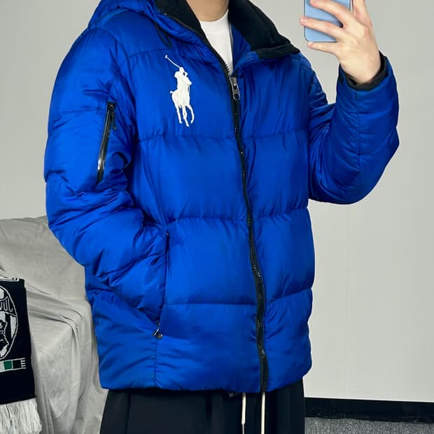 폴로 랄프로렌 빅포니 덕다운 블루 패딩 M