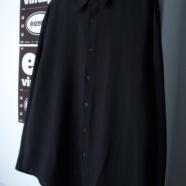 (L-XL) 무신사 스탠다드 셔츠 남방 무지 블랙 경량 폴리-H33542